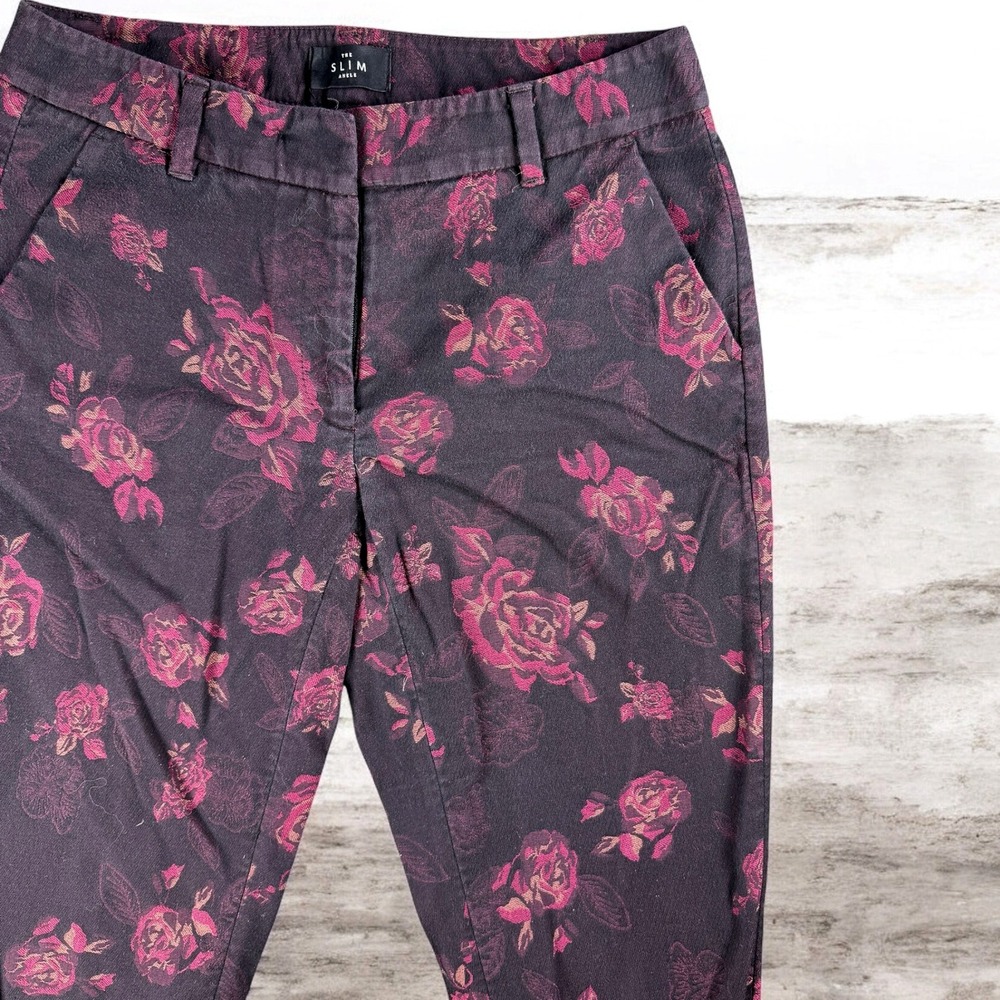 White House Black Market Jeans Women 0 Slim Ankle Pants Floral‎ Rose Print